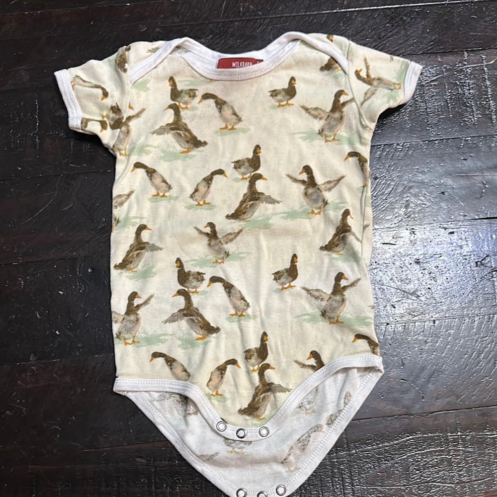 Cream Bodysuit with Woodland Print